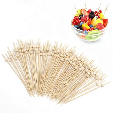 100 Stück Holzspieße Fingerfood, 12cm Cocktailspieße für Partys, Geburtstage
