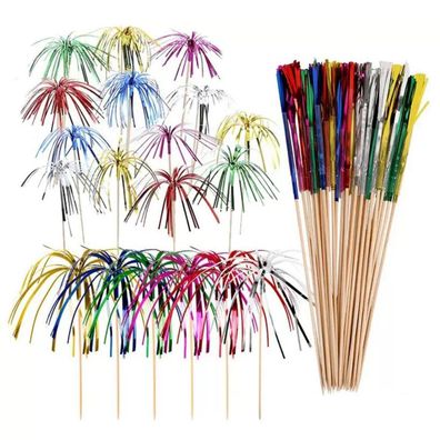 50 Stück bunte Cocktail-Regenschirme aus Papier, Mini-Schirmchen für Getränke