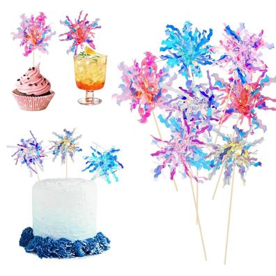Tortendeko Feuerwerk 30 Stück, Cocktail Party Zubehör Deko Cupcake Dekor Aus
