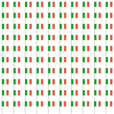 100 Stück Italien Flagge Zahnstocher, Obst Picker mit Fähnchen für Party Deko
