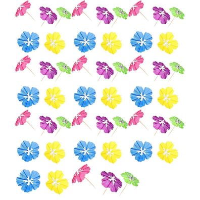 50 Stück Cocktail Schirmchen, Bunte Papier Deko für Sommerpartys, Geburtstage