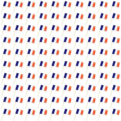 100 Stück Frankreich Flagge Zahnstocher, Obst Picker Papier Kuchen Topper
