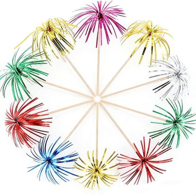 150 Stück Cocktail Feuerwerk Dekoration - Bunte Obst Etiketten für Bar, Café