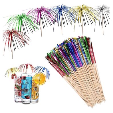 100 Stück Cocktail Feuerwerk Deko Sticks - Vielseitiges Party Zubehör für