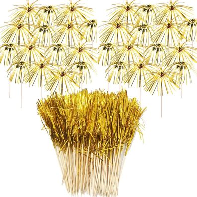 Allazone Cocktail Picks Feuerwerk Party Picks, 100 Stück - Perfekt für
