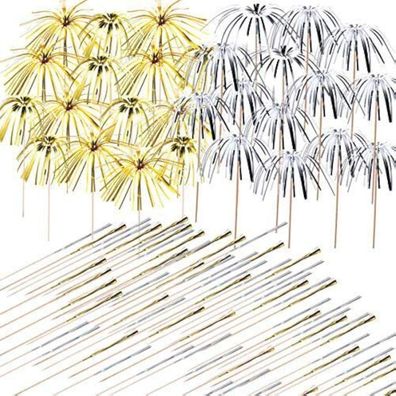 Allazone 200 Stück Cocktail Picks Feuerwerk Party Picks, Kuchen Topper