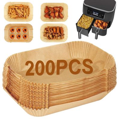 GINOYA 200PCS Backpapier für Heißluftfritteuse, Air Fryer Zubehör für Ninja