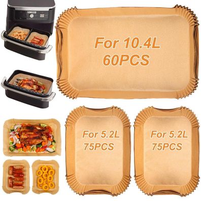 Bykitchen 210 Stück Backpapier für Heißluftfritteuse Ninja Flex Drawer AF500EU