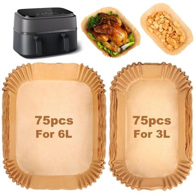 Bykitchen Airfryer Backpapier für Philips Dual Basket 3000 Serie & Tefal Dual