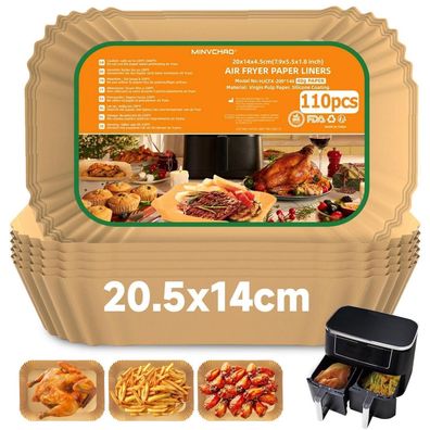 Minvchao Backpapier für Heißluftfritteuse Ninja Dual Zone AF300EU AF400EU, 110