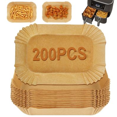 YQL 200 Stück Backpapier für Heißluftfritteuse Ninja Foodi Dual Zone