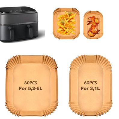 120 Stück Airfryer Backpapier für Philips Dual Basket, Easy Fry, Cecotec