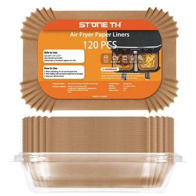 Stone TH 120 Stück Backpapier für Heißluftfritteuse Ninja Dual, Doppelkammer
