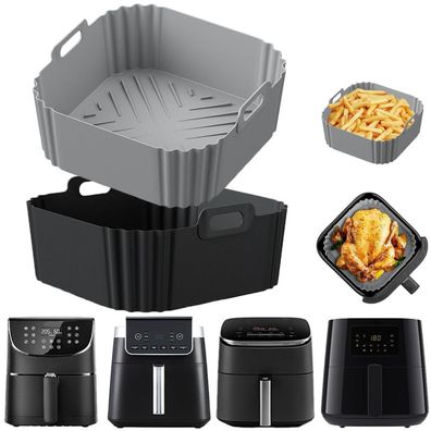 2 Stück Silikonform für Heißluftfritteuse, wiederverwendbar, für Ninja, Cosori