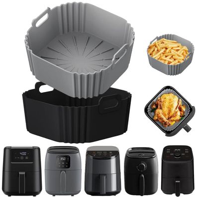 2 Stück Airfryer Silikonform Einsätze für 1-2L Heißluftfritteusen