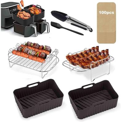 AuFiiy 110-teiliges Zubehör für Heißluftfritteusen, passend für Ninja Foodi Max
