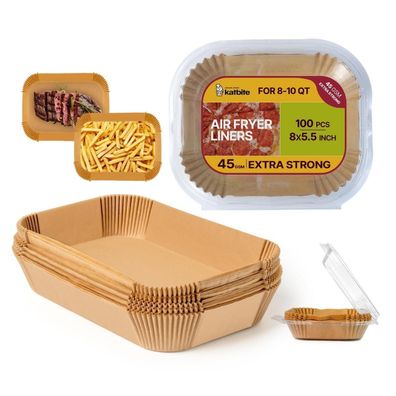 Katbite 100 Stück Backpapier für Heißluftfritteuse, 20x14 cm, rechteckig