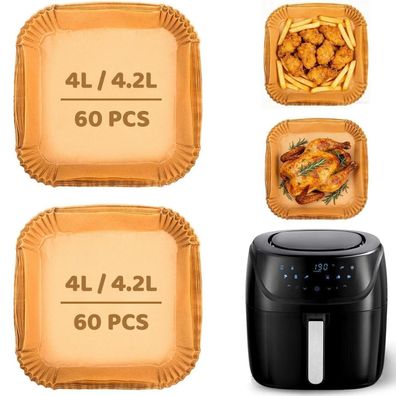 120 Stück Airfryer Backpapier 18x18cm für Russell Hobbs Heißluftfritteuse 4L