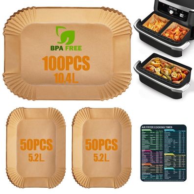 200 Stk. Backpapier für Ninja AF500EU Heißluftfritteuse (5.2-10.4L)