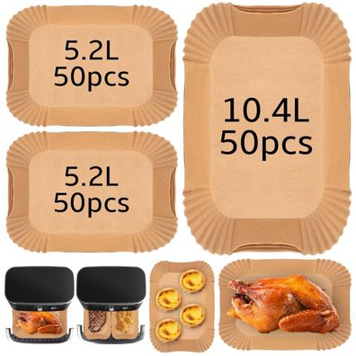 150 Stück Heißluftfritteuse Zubehör Backpapier für Ninja Foodi Flexdrawer 10,4L