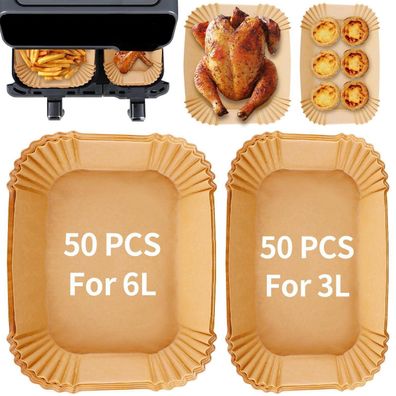 100 Stück Airfryer Backpapier für Philips Airfryer Dual Basket 3000 Series