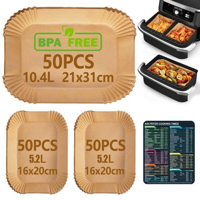 150 Stk. Backpapier für Ninja AF500EU Heißluftfritteuse, 5.2-10.4L Körbe