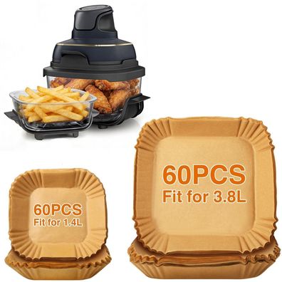 Ankway Backpapier für Air Fryer Ninja CRISPI, 120 Stück Pergamentpapier für