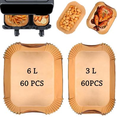 Zouwel Airfryer Backpapier für Philips Dual Basket 3000/5000 Series 9L (120