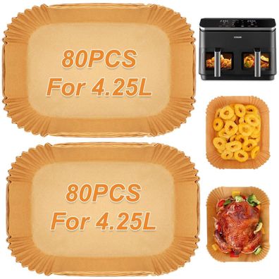Bykitchen 160 Stk. Backpapier für COSORI Dual Zone Heißluftfritteuse 8,5L