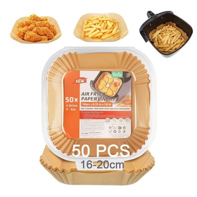 PakTalk Backpapier für Heißluftfritteusen, 16-20 cm, 50 Stück, Antihaft