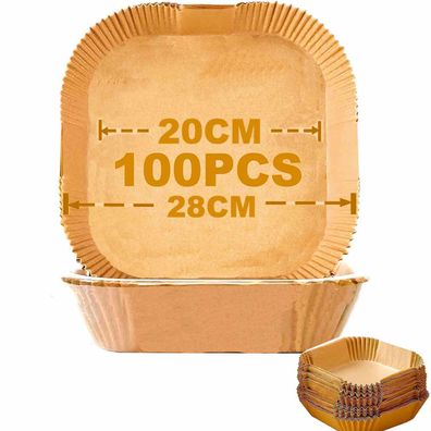 Jeffica Backpapier für Heißluftfritteuse, 100 Stück 20cm Airfryer Paper