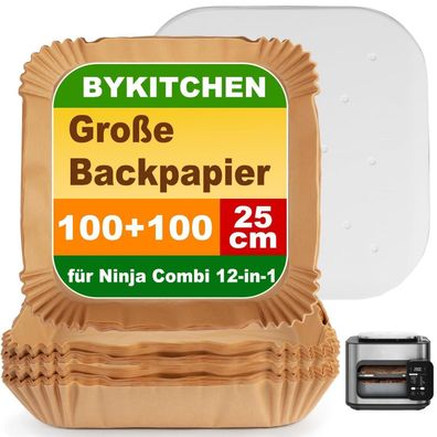 Bykitchen 200 Stk. Airfryer Backpapier für Ninja Combi 12-in-1 (SFA700EU)