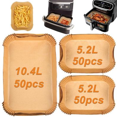 GINOYA Backpapier für Ninja Foodi Flexdrawer 10,4L Heißluftfritteuse AF500EU