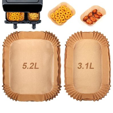 100 Stk. Backpapier für Philips Dual Basket Airfryer 3000/5000 Serie, Tefal