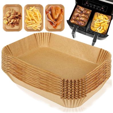 150 Stück Backpapier für Heißluftfritteuse 22x14cm, Airfryer Backpapier für