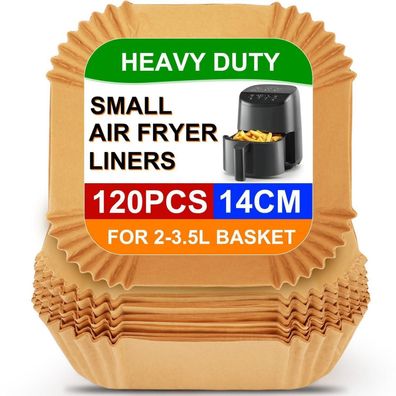 Bykitchen 120 Stück Mini Airfryer Backpapier für Heißluftfritteusen 1,8L-3,5L