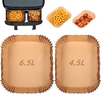 GINOYA Luftfritteuse Liner für Tefal XXL Dual Easy Fry 11L, 100 Stück