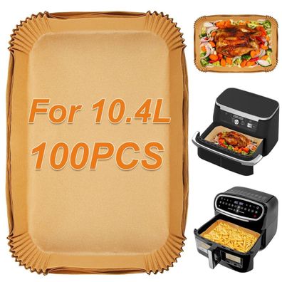 Bykitchen Airfryer Backpapier 100 Stück für Ninja Foodi Flex Drawer Dual Zone