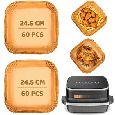 120 Stück Airfryer Backpapier 24,5cm für Tefal Heissluftfritteuse Easy Fry XL