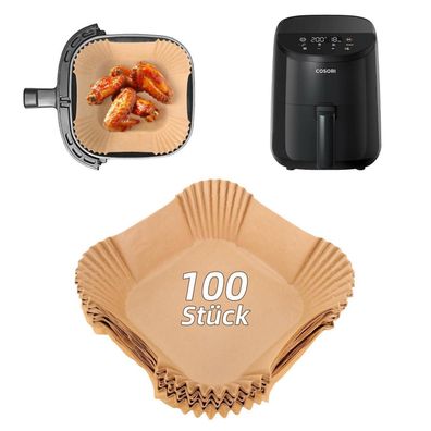 100 Stück Airfryer Backpapier Zubehör für COSORI Heißluftfritteuse Klein 2L
