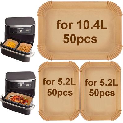 150 Stk. Airfryer Backpapier für Ninja Flex Drawer Dual Zone AF500EU (10,4L)
