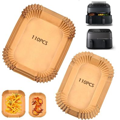Hivio 220 Stück Airfryer Backpapier für Philips Dual Basket Airfryer 3000/5000