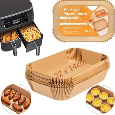 125 Stück Airfryer Backpapier für Heißluftfritteuse Dual Zone, 22x14cm, Zubehör