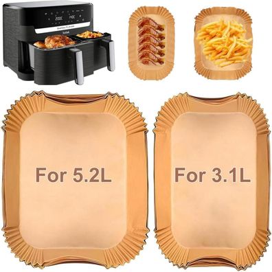 100 Stk. Airfryer Backpapier für Philips Dual Basket 3000 Serie & Tefal Easy