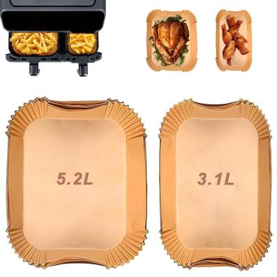 Kunoli Airfryer Backpapier für Philips Dual Basket 3000, Tefal Easy Fry