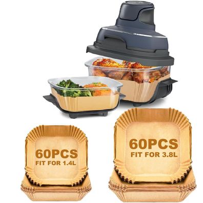 120 Stück Airfryer Backpapier für Ninja CRISPi 3,8L & 1,4L FN101EUGY - Zubehör
