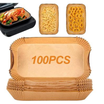 100 Stück Rechteckiges Backpapier für Heißluftfritteuse Ninja Foodi MAX Grill