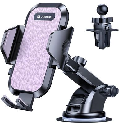 andobil 3-in-1 KFZ Handyhalterung mit Saugnapf & Lüftungshalter, universell für