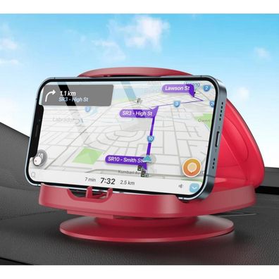 Tophot Handyhalterung Auto Rot, 360° drehbar, Armaturenbrett Halterung mit
