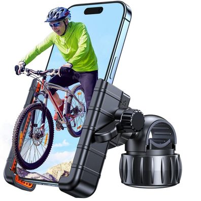 Coolpow Handyhalterung Fahrrad & Motorrad, 360° drehbar, 1s-Schnellverschluss